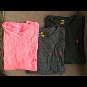 Red short sleeve M/ blk & grey Long Sleeve.